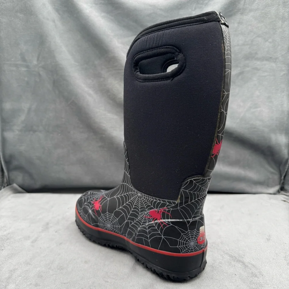 Bogs Classic High Spiders II Kids Boots Size 2 Black Spider‎ Web Rain